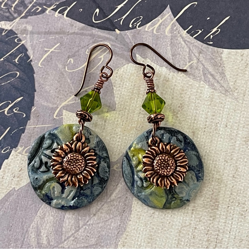 ARTISAN Earrings “Indigo Fields” - Dangles - Picture 5 of 11